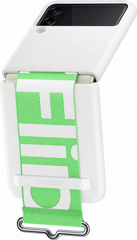 Samsung Siliconen Hoesje met Band - Samsung Galaxy Z Flip3 5G - Wit