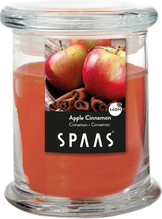 Spaas Geurkaars Apple Cinnamon - 9cm - 60 Branduren