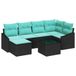 vidaXL Bankstel 7 st Zwart poly rotan