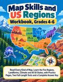 Map Skills and US Regions Workbook, Grades 4-6
