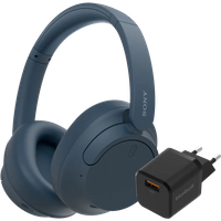 Sony WH-CH720N - Blauw + BlueBuilt Quick Charge Oplader - Zwart