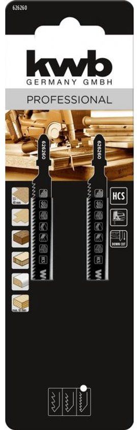 KWB Decoupeerzaagbladen voor Hout - HCS Carbon – 17 cm - 2 stuks