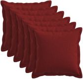 vidaXL - Kussensloop - 6 stuks - Wijnrood - 30 x 30 cm