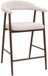 Giga Meubel Barkruk Mila - Beige Stof/Walnoot - Zithoogte 75cm - Set van 2