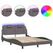 Viana Cadre de lit "Viana" avec LED sans matelas gris 140x200 cm