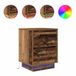 VidaXL Nachtkastje met LED-verlichting, Hout, 38x34x50 cm, Oud Hout