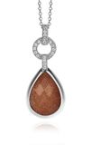 Orphelia Hanger + Ketting Glass - Gold Sandstone Zirconium ZH-4823