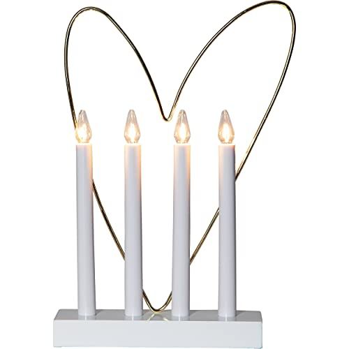 EGLO Lichtboog Kerstmis - 4 gloeilampen - Wit met messing hart - Warm wit