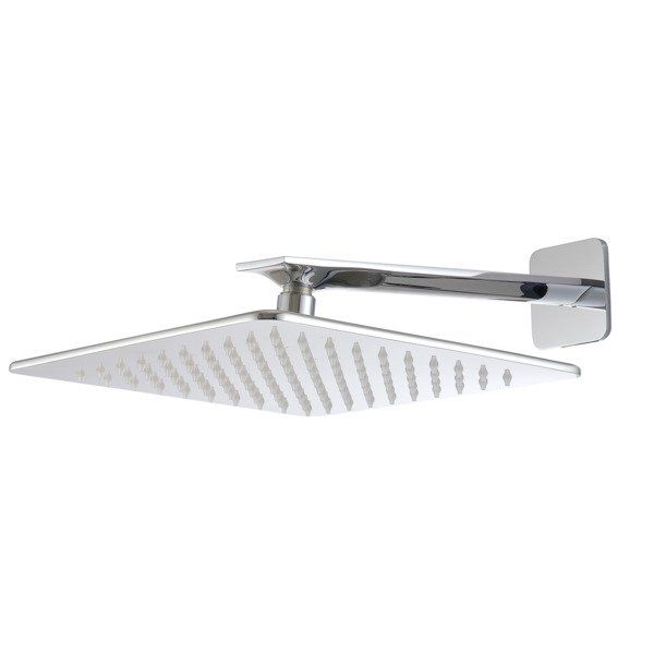 Royal Plaza Thetis hoofddouche vierkant met douchearm wand geborsteld rvs