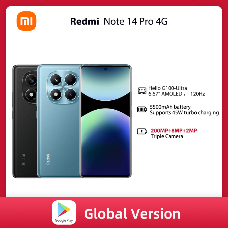 Xiaomi Redmi Note 14 Pro 4G Smartphone 6.67" Amoled Display Mediatek Helio G100-Ultra - Globale Versie