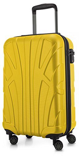 Suitline handbagage harde koffer, cabinekoffer, TSA, 55 cm, ca. 34 liter, 100% ABS mat geel
