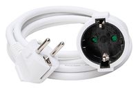 Kopp Extension Cord, IP20, 16 A, 250 V~, grounded angle plug and grounded coupling with cable H05VV-F 3Gx1.5mm², 2 m, with increased touch protection, white, 143101015