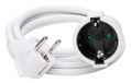 Kopp Extension Cord, IP20, 16 A, 250 V~, grounded angle plug and grounded coupling with cable H05VV-F 3Gx1.5mm², 2 m, with increased touch protection, white, 143101015