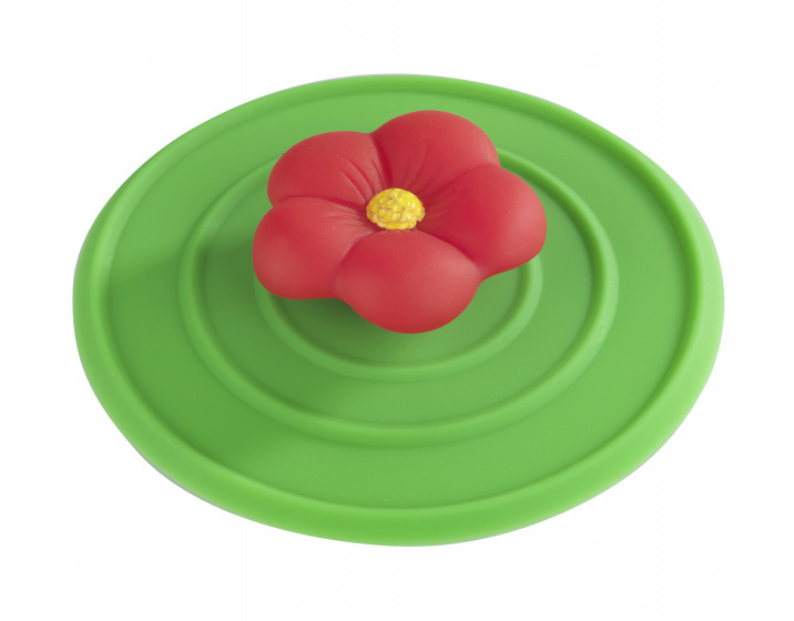 WENKO afvoerstop bloem 11 x 2 cm siliconen groen/rood