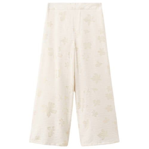 Mango Kids gebloemde casual broek ecru