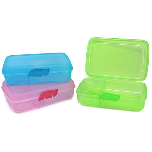 COM-FOUR COM-FOUR® 3x lunchbox voor onderweg - lunchbox met verdelers - opbergbox in verschillende kleuren