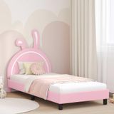 Maison Exclusive Cadre de lit enfant avec tête de lit, rose, 90 x 200 cm, matériau polyuréthane
