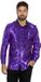 Wilbers Jaren 80 & 90 Kostuum | Paarse Ruchesblouse Satijn Foute Disco | Maat 58
