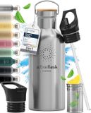 bemaxx ACTIVE FLASK RVS Thermosfles met Rietje en Infuser - 1 Liter/500 ml - BPA-Vrij & Lekvrij - Classic Stainless Bamboo