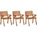 Maison Exclusive - Chaise de salle à manger de jardin avec coussin, lot de 3, acacia massif