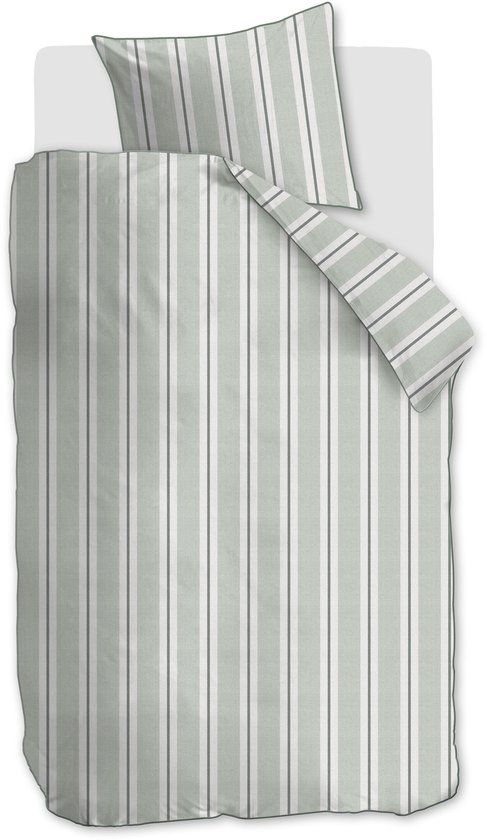 Riviera Maison Rivièra Maison Silvan dekbedovertrek - Eenpersoons - 140 x 200/220 cm - Groen