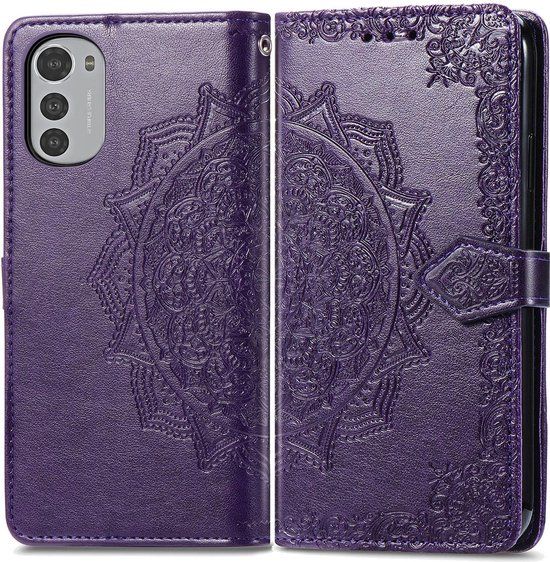 iMoshion Hoesje Motorola Moto E32s / E32 - Mandala Bookcase - Paars