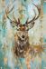 Hert Tuinposter - Dieren Tuinposter - Goud - 100x150 cm - Kunststof - Wanddecoratie voor Buiten