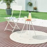 en.casa Tuintafel Fosen rond 55xØ42 cm wit