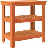 vidaXL Werkbank met plank 78,5 x 50 x 80 cm massief grenenhout