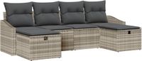 vidaXL Canapé Gris Clair/Gris Foncé Poly Rotin