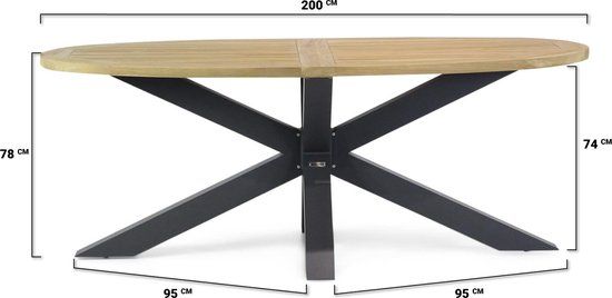 Lifestyle Garden Furniture Lifestyle Brookline dining tuintafel ovaal 200 x 110 cm