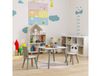 ZONEKIZ Table et chaises pour enfants, table pour enfant avec 2 chaises, motif animaux pour chambre à coucher gris