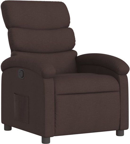 vidaXL Fauteuil verstelbaar stof donkerbruin
