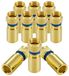 POPPSTAR 10x SAT F-Quick Koppelstuk, F-compressie Connector voor Coaxkabel, Antennekabel, Satellietkabel tot 7,5mm, Weerbestendig, Verguld