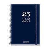 Miquelrius Schoolagenda 2025/2026, planner van 12 maanden: september tot augustus, afmetingen 150 x 213 mm, dagoverzicht, deksel van ondoorzichtig polypropyleen, rubberen sluiting, Catalaans-Engels