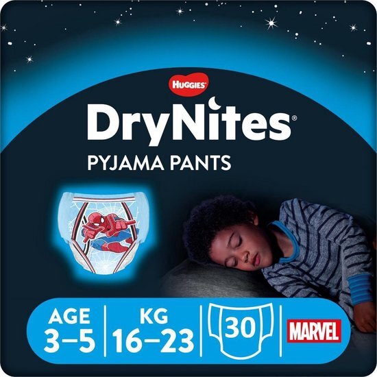 DryNites Huggies Boy 3 5 jaar 3 x 10 stuks Absorberende broekjes Voordeelverpakking