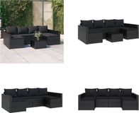 vidaXL ensemble de salon 2 pièces avec coussins poly rotin noir