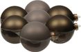 Othmar Decorations Eucalyptus 8x stuks kerstversiering kerstballen eucalyptus grijs/bruin van glas - 10 cm - mat/glans - Kerstboomversiering