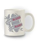 Give Blood, Play Rugby Mok Original, cadeau voor verjaardagen, Pasen, keramiek, 350 ml, origineel cadeau-idee
