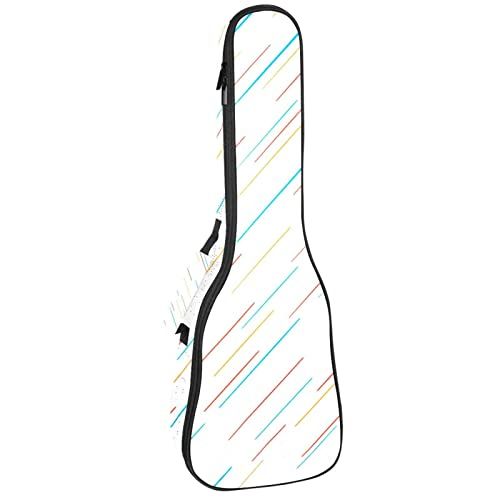 Mersov Concert Ukelele Rugzak, Heavy Duty Ukulele Case Bag met Opslag, Sopraan Concert Tenor Ukelele 10MM Gewatteerde BagBlack SheepsModern Kleurrijke Lijnen