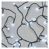 EMOS Led-lichtsnoer Cherry koudwit voor binnen en buiten, 20 m lange kerstlichtketting met 200 leds in bolvorm, Ø 1 cm, 8 lichtmodi, voeding en transformator, voor feestjes, Kerstmis, decoratie