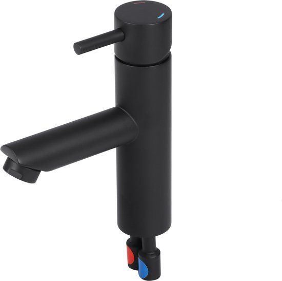 Differnz Wastafelkraan Recht - Mat Zwart - Mengkraan - Modern