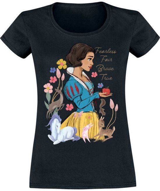 Snow White and the Seven Dwarfs Bol Snow White Fearless Fair Brave Dames T-shirt - zwart - M