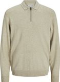 JACK&JONES JJEEMIL KNIT POLO HALF ZIP LS NOOS Heren Gebreide truien Oatmeal XS