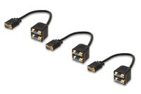 LINK LKADAT0603 Adapter VGA-stekker naar 2 poorten VGA-bus - splitter Full HD 1080p voor monitor, pc en projectoren, 3 stuks