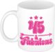 Bellatio Decorations Verjaardag cadeau mok 45 jaar - geweldig - roze - 300 ml - Keramiek