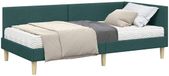 vidaXL Hoekbedframe met Matras Donkergroen Stof 100 x 200 cm