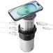 Gemotoriseerd OBA Gemotoriseerd bureaustopcontact met 3 stopcontacten, 1 USB-A, 1 USB-C met draadloos opladen van 18 W en geïntegreerde ledlamp