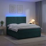 vidaXL Lit plateforme avec matelas vert foncé 180 x 200 cm velours