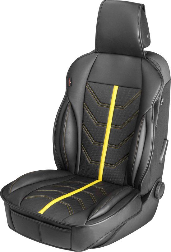 Stoelkussen Kimi racesportlook, universeel, zwart-geel